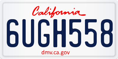 CA license plate 6UGH558