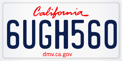 CA license plate 6UGH560