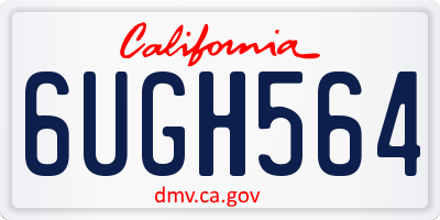 CA license plate 6UGH564