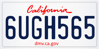 CA license plate 6UGH565