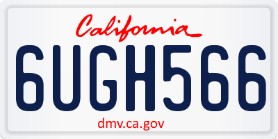 CA license plate 6UGH566