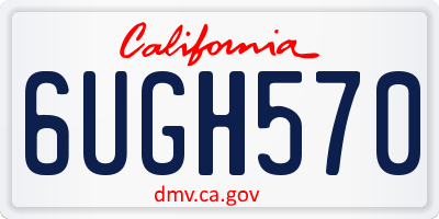 CA license plate 6UGH570