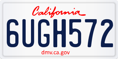 CA license plate 6UGH572