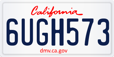 CA license plate 6UGH573
