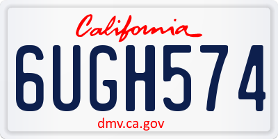 CA license plate 6UGH574