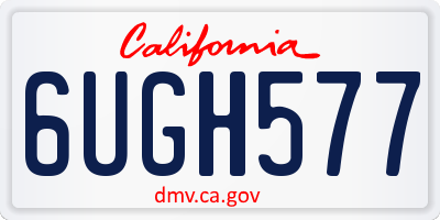 CA license plate 6UGH577