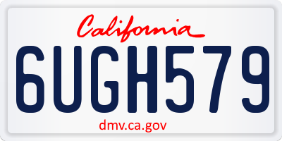 CA license plate 6UGH579