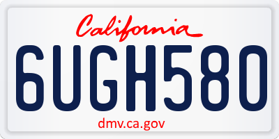 CA license plate 6UGH580