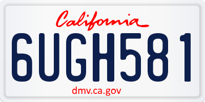 CA license plate 6UGH581