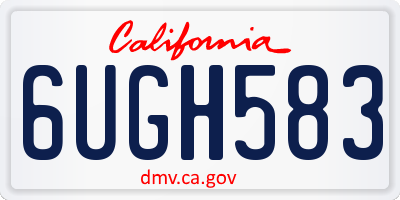 CA license plate 6UGH583