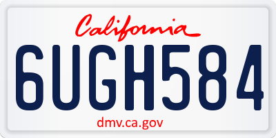 CA license plate 6UGH584