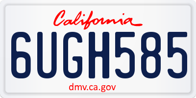CA license plate 6UGH585
