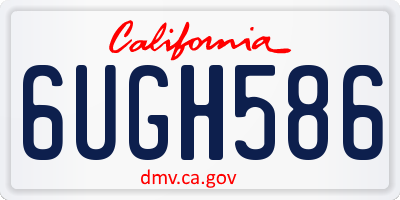 CA license plate 6UGH586