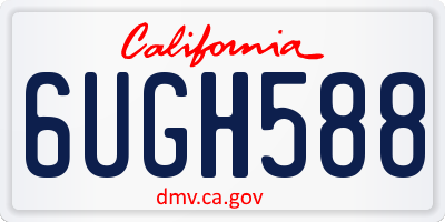 CA license plate 6UGH588