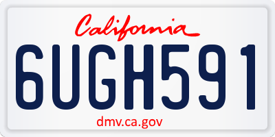 CA license plate 6UGH591