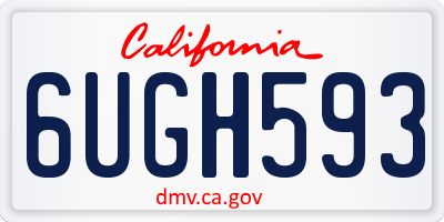 CA license plate 6UGH593