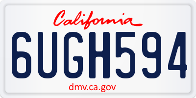 CA license plate 6UGH594