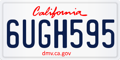 CA license plate 6UGH595
