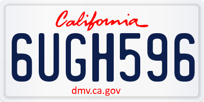 CA license plate 6UGH596