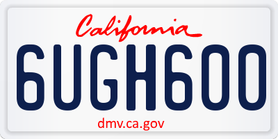 CA license plate 6UGH600