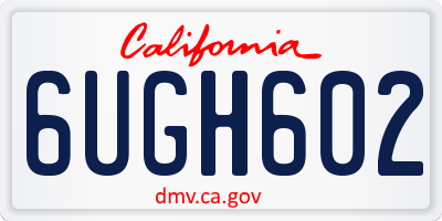 CA license plate 6UGH602