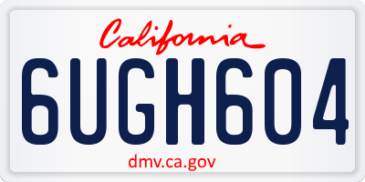 CA license plate 6UGH604