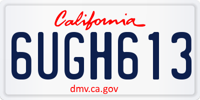 CA license plate 6UGH613