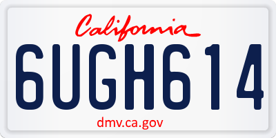 CA license plate 6UGH614