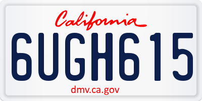 CA license plate 6UGH615