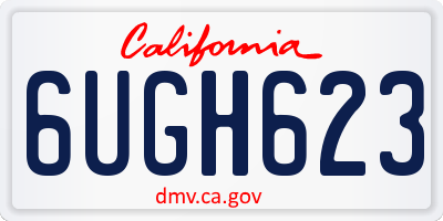 CA license plate 6UGH623