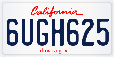 CA license plate 6UGH625