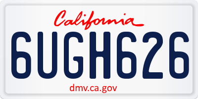 CA license plate 6UGH626