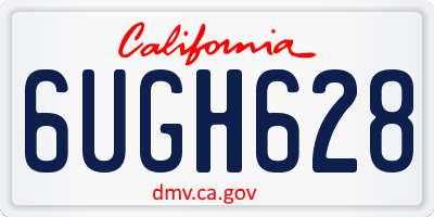 CA license plate 6UGH628