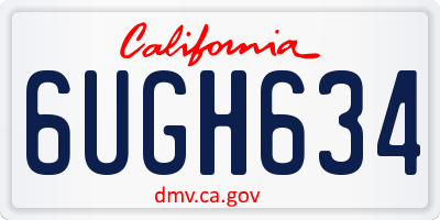 CA license plate 6UGH634