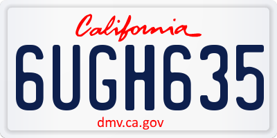 CA license plate 6UGH635
