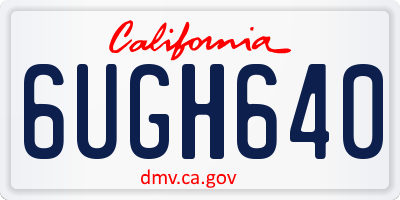 CA license plate 6UGH640