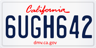 CA license plate 6UGH642