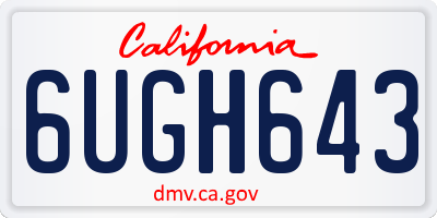 CA license plate 6UGH643