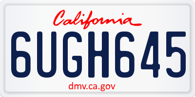 CA license plate 6UGH645