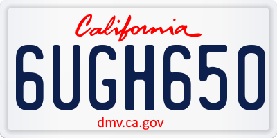 CA license plate 6UGH650