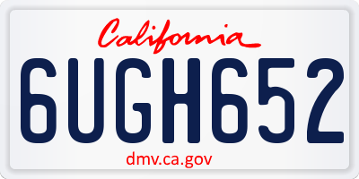 CA license plate 6UGH652