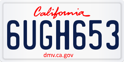 CA license plate 6UGH653