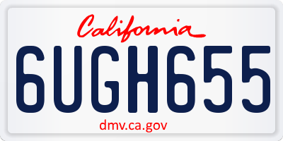 CA license plate 6UGH655