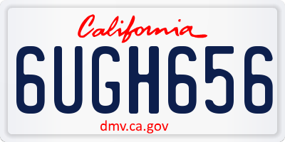 CA license plate 6UGH656