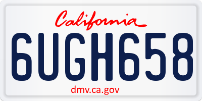 CA license plate 6UGH658