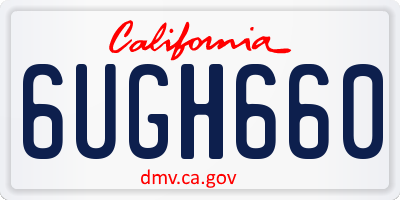 CA license plate 6UGH660