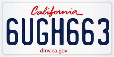 CA license plate 6UGH663