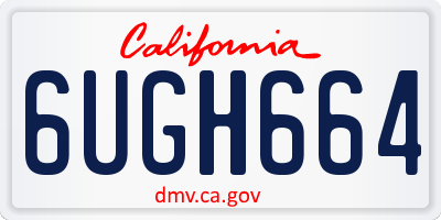 CA license plate 6UGH664