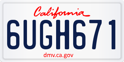 CA license plate 6UGH671