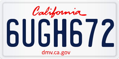 CA license plate 6UGH672